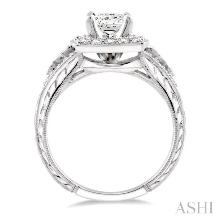 1/2 Ctw Diamond Semi-Mount Engagement Ring in 14K White Gold