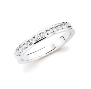 14K W Diamond Channel Set Wedding Band