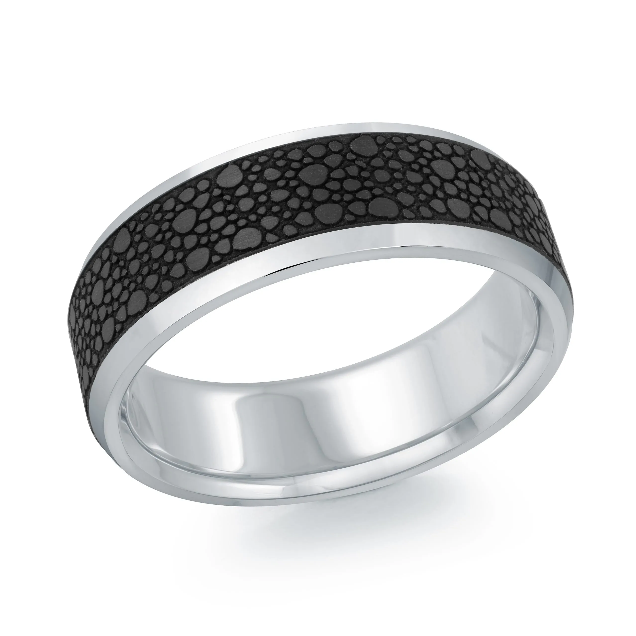 14K White Gold Ring from the Noir Collection by Malo - MRDA-140-7W