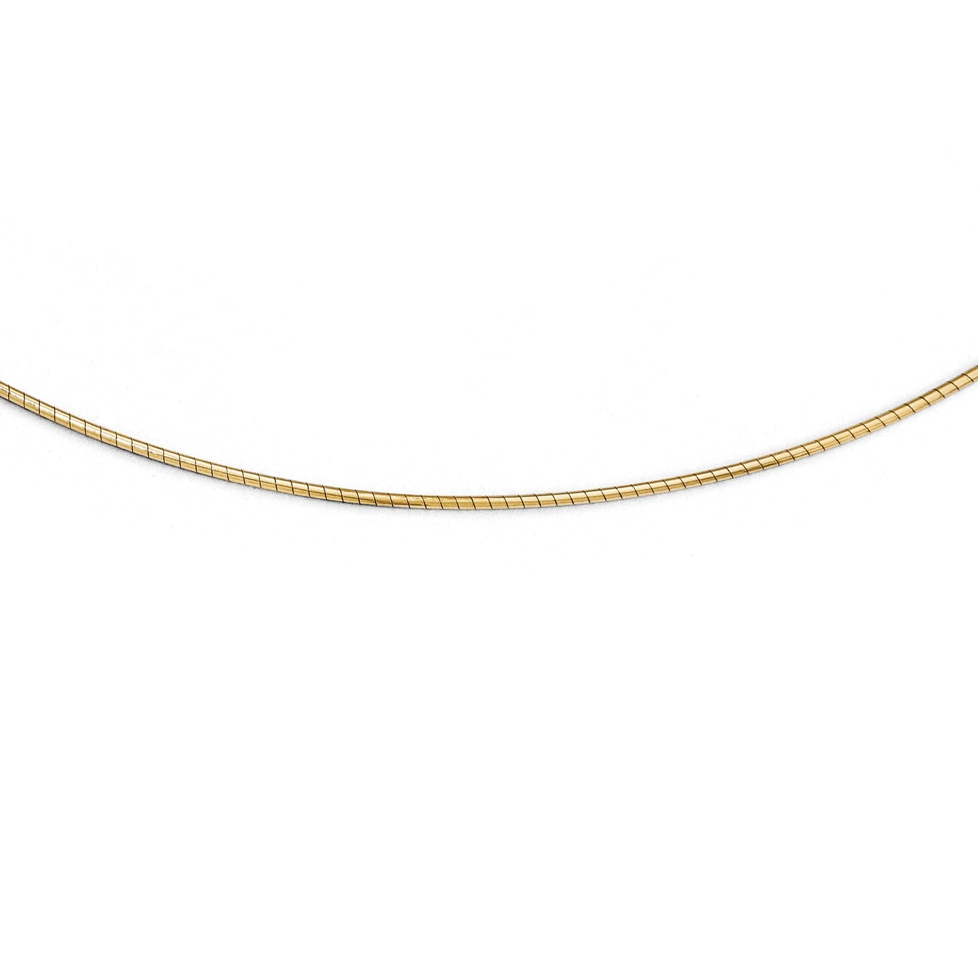 14k Yellow Gold 1MM Round Omega Necklace