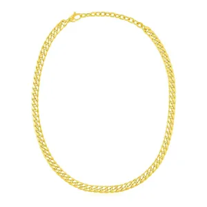 14k Yellow Gold Cuban Chain Choker Necklace