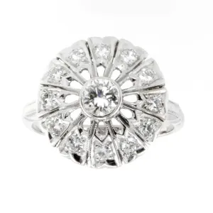 1950s Diamond Circle Cocktail Ring