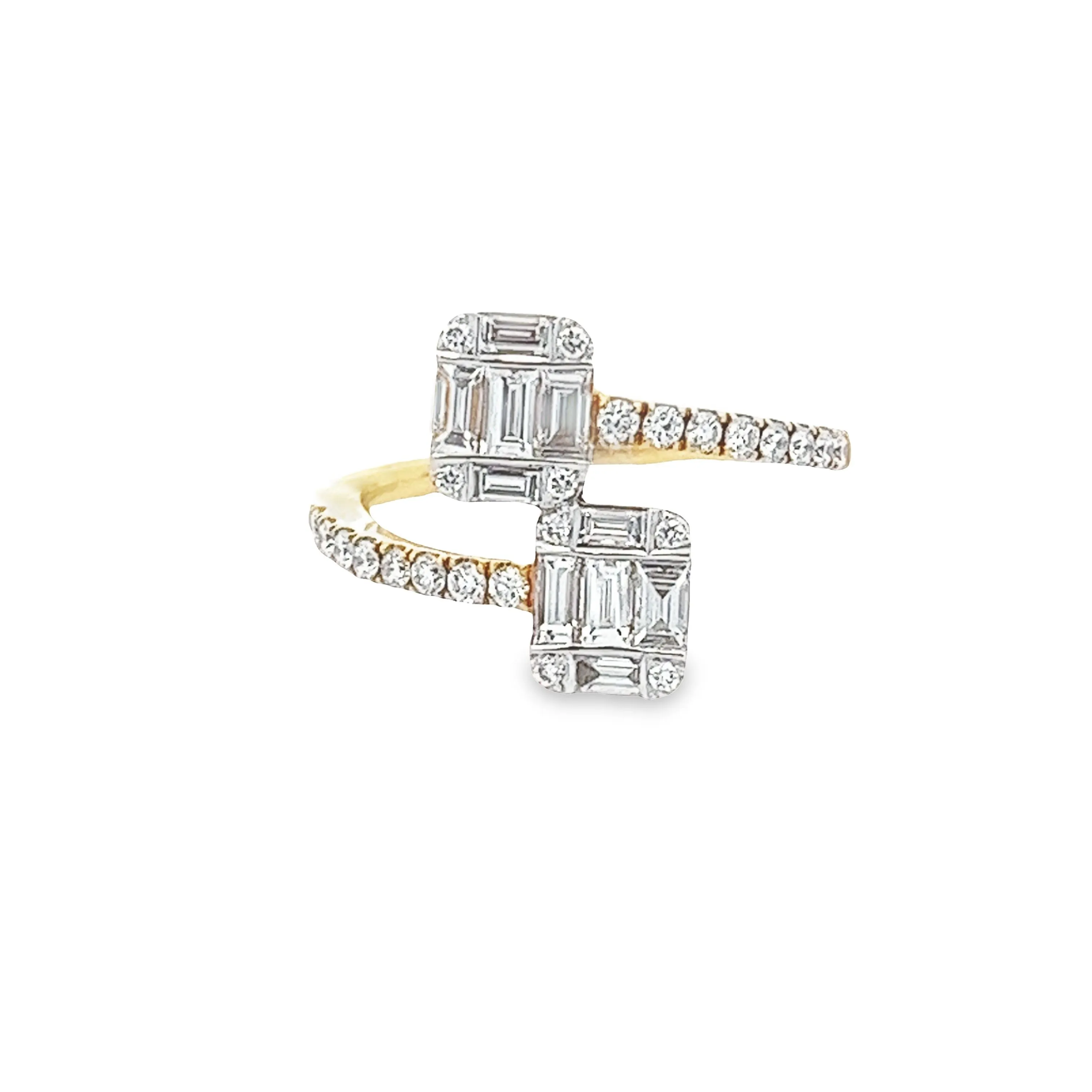 .77ct 18k Yellow Gold Diamond Bypass Ring