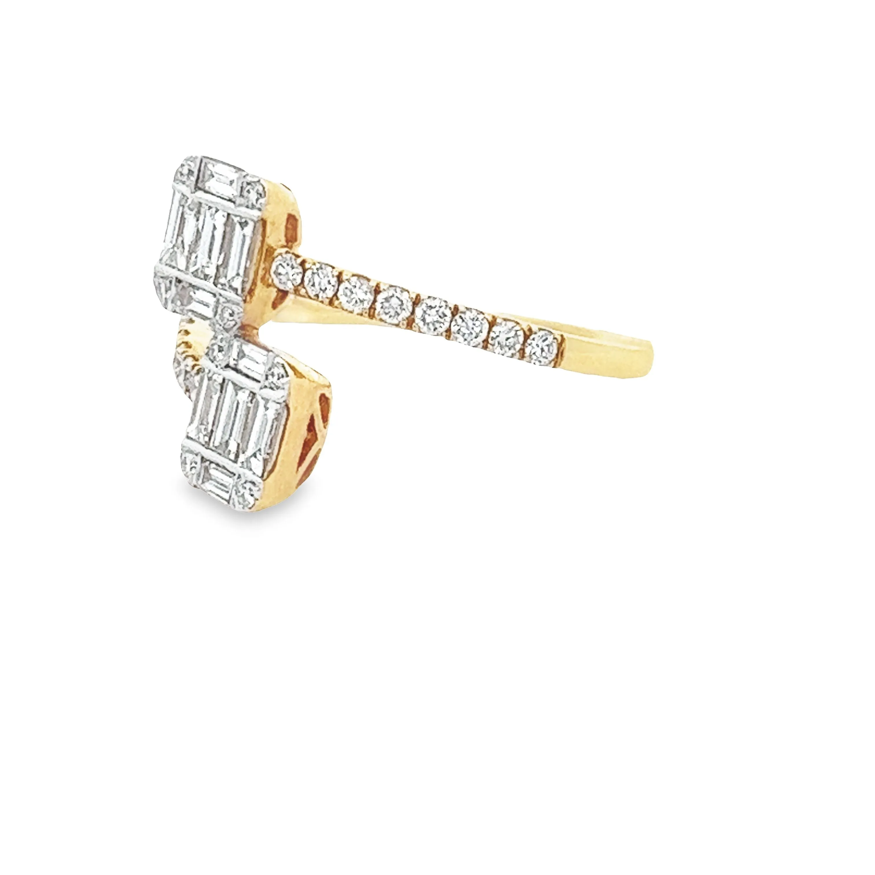 .77ct 18k Yellow Gold Diamond Bypass Ring