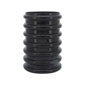 9" Scalloped Glass Vase - Black