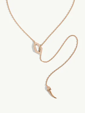 Amanti Hexagon Pendant Lariat Necklace With Brilliant Pavé-Set Diamonds In 18K Rose Gold