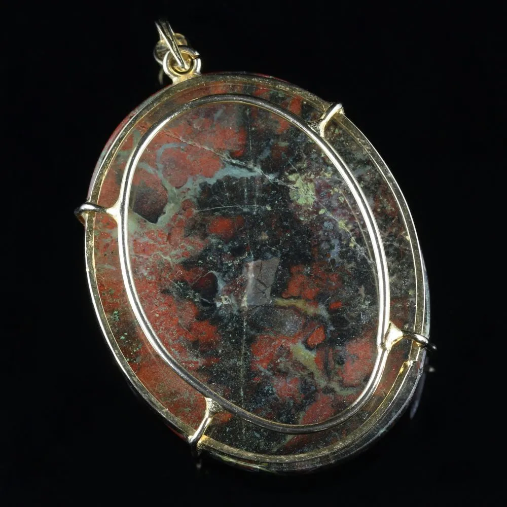 Antique Victorian Agate Pendant 9Ct Gold