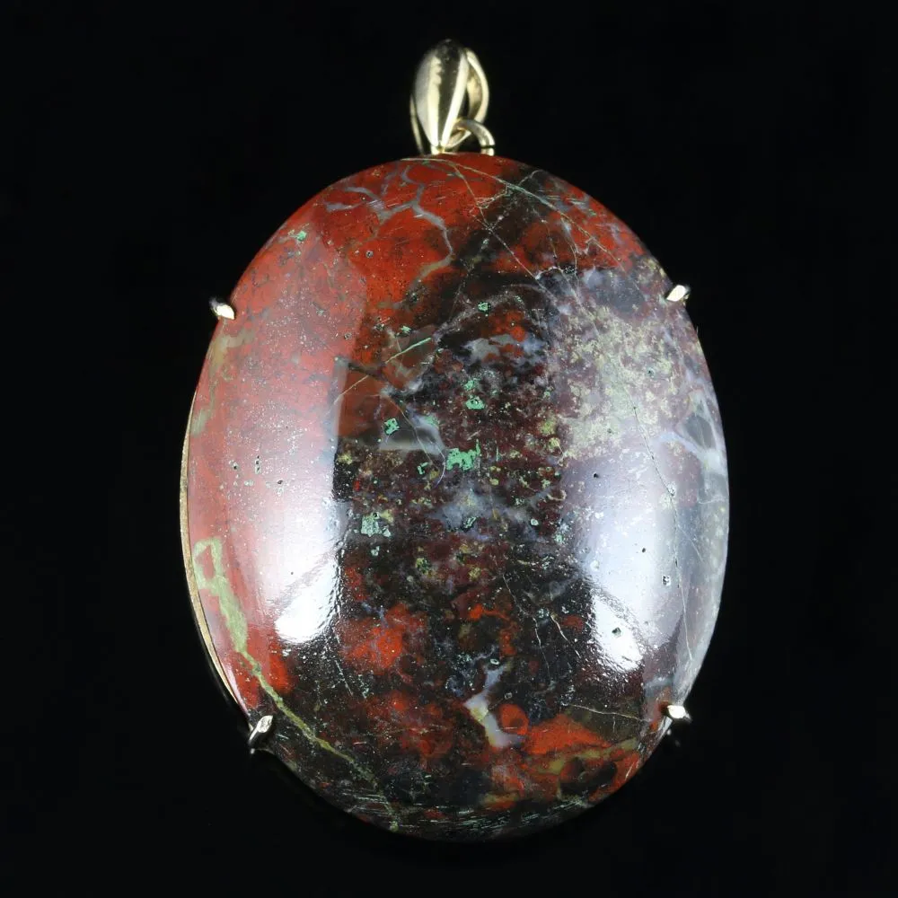 Antique Victorian Agate Pendant 9Ct Gold