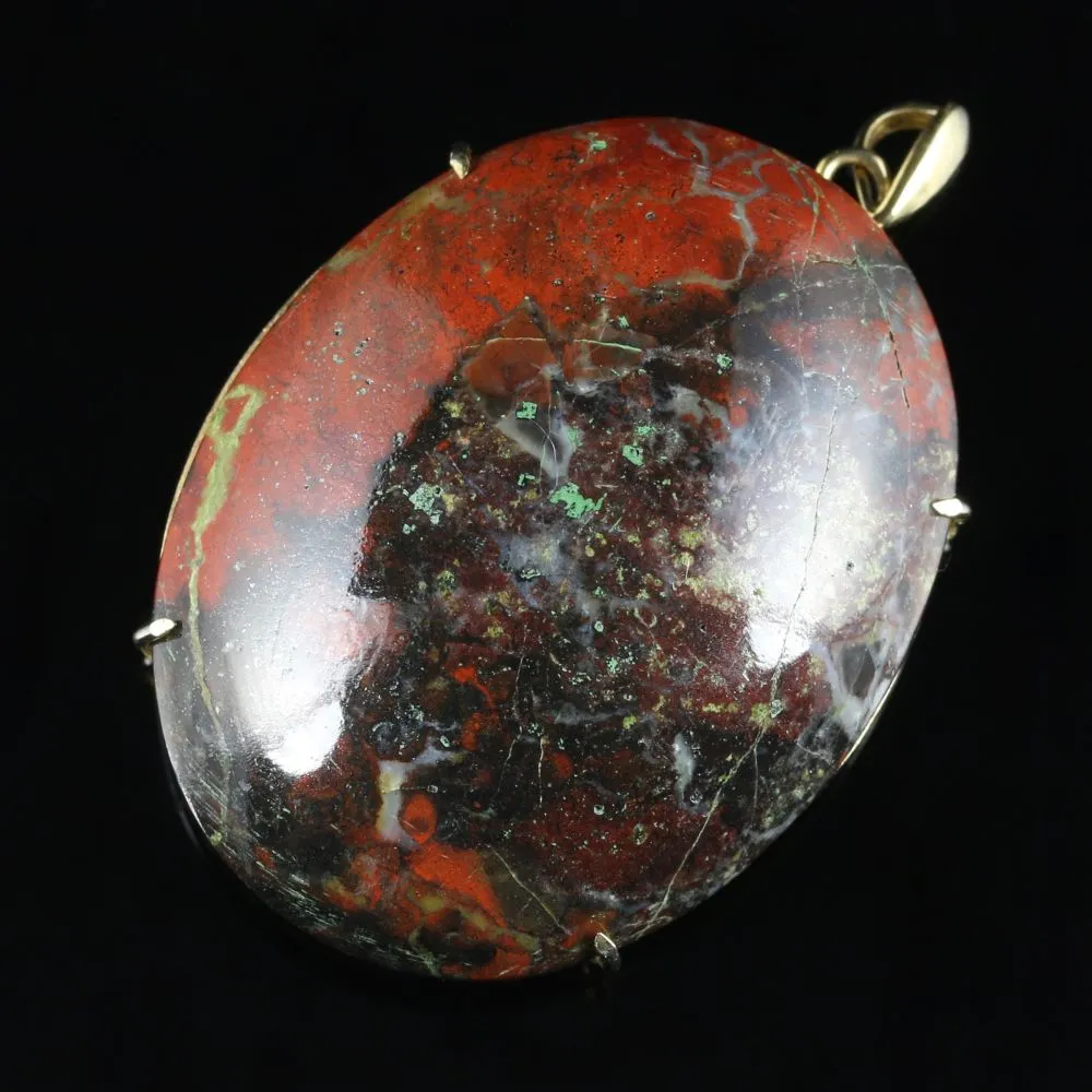 Antique Victorian Agate Pendant 9Ct Gold