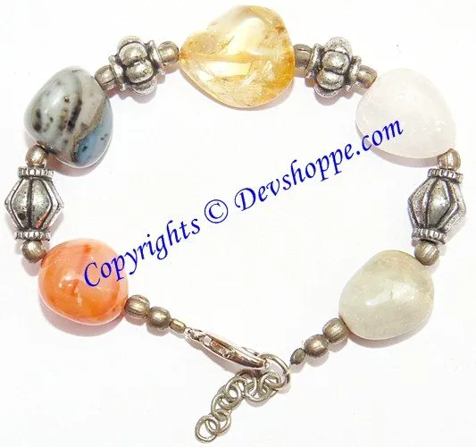 Beautiful bracelet made from real stone tumbles