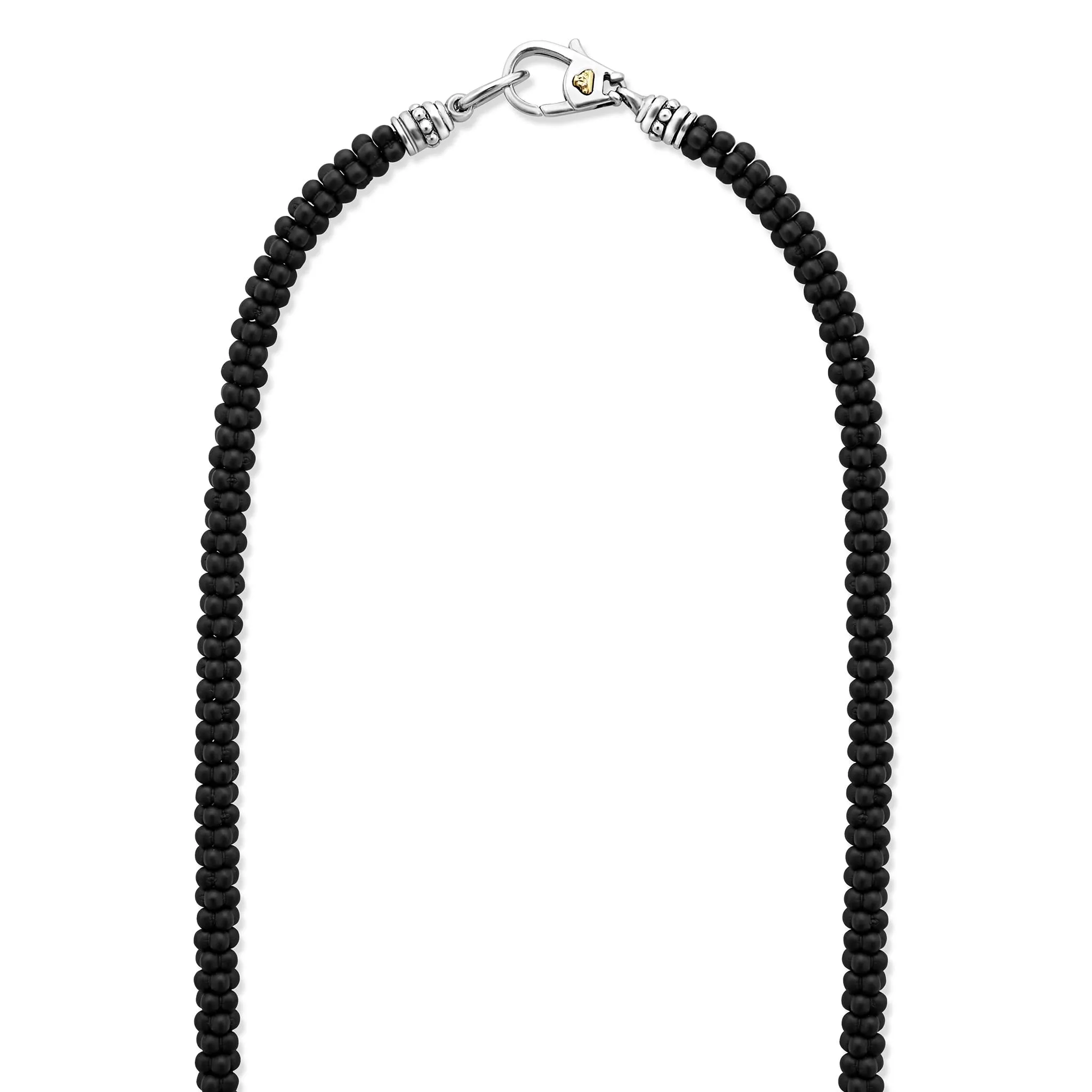 Black Caviar Matte Black Ceramic Beaded Necklace