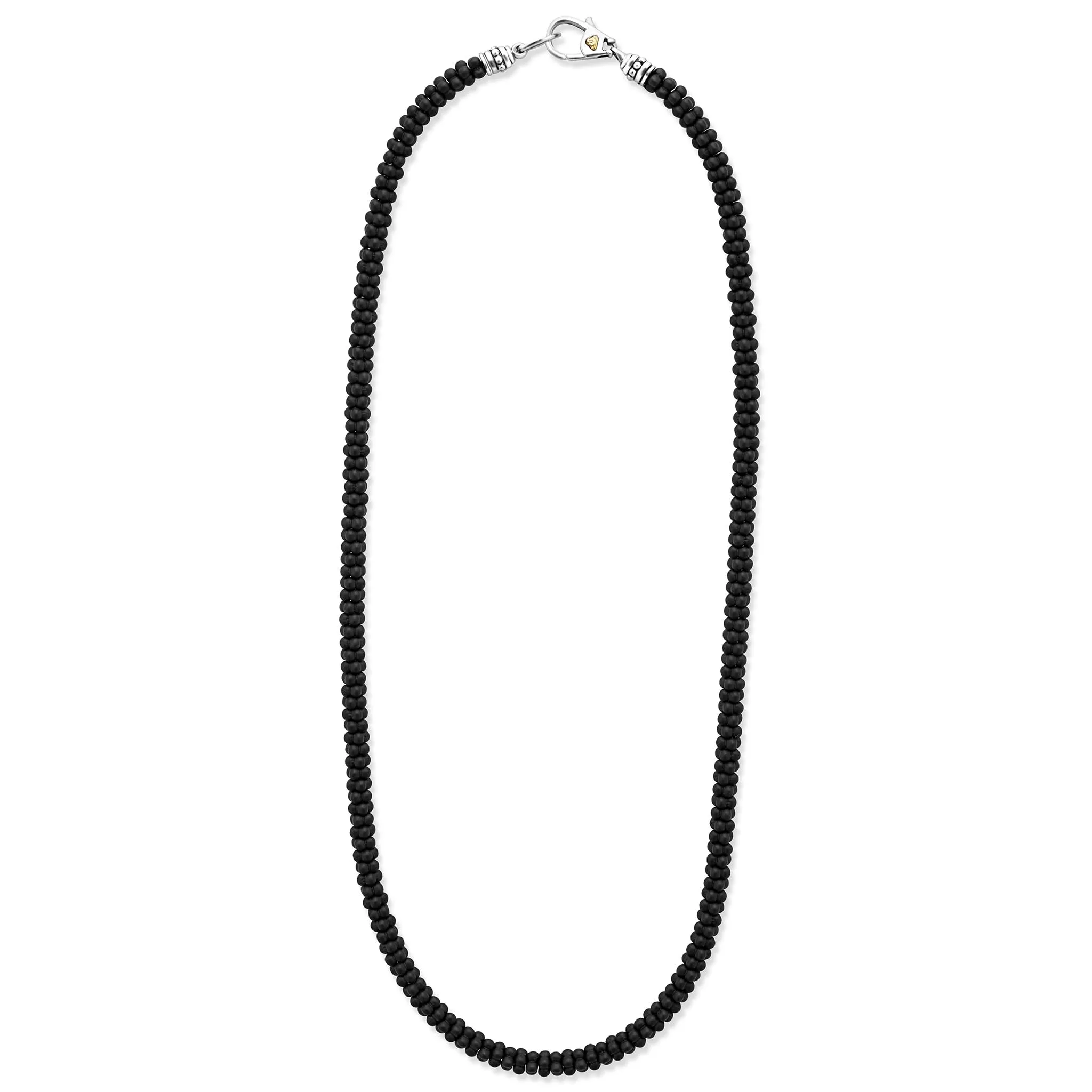 Black Caviar Matte Black Ceramic Beaded Necklace