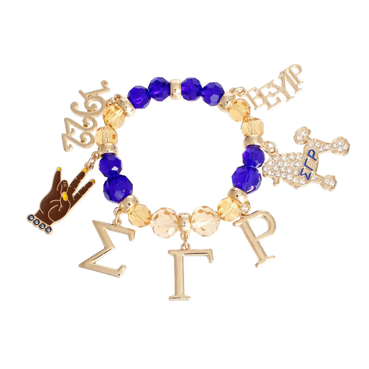 Blue Gold Bead Sigma Inspired Bracelet