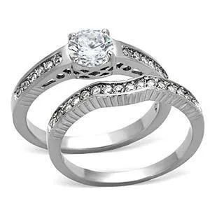 CJG1242 Wholesale Stacked Solitaire Wedding Set Engagement Ring