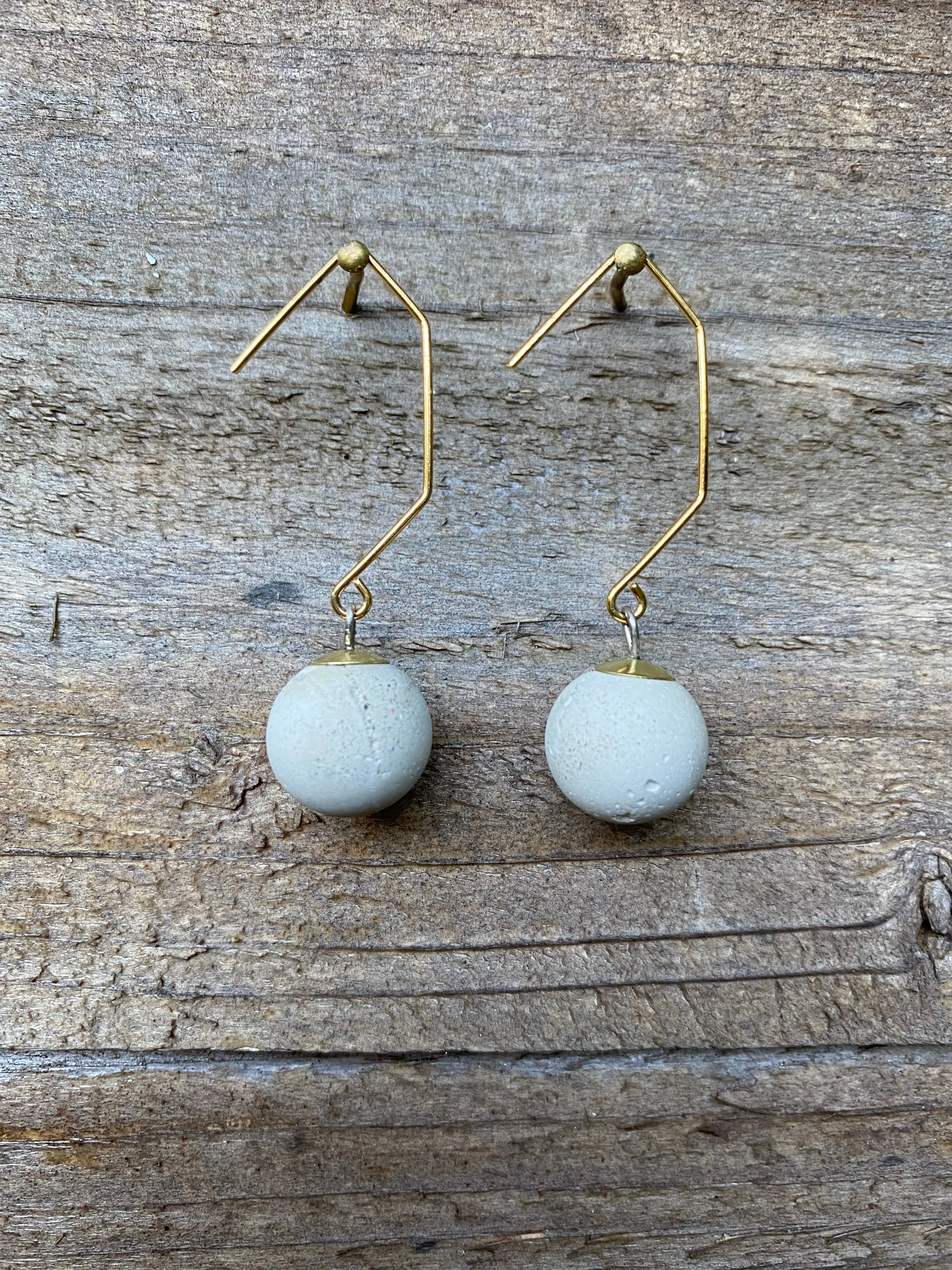 Concrete Angled Earrings