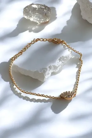 Dainty Eye Gold Bracelet