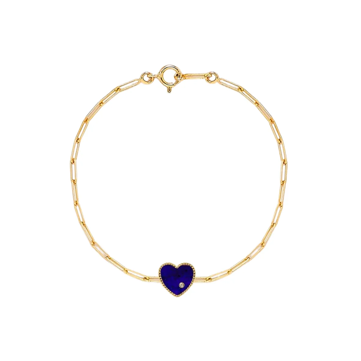 Diamond Bezel Precious Heart Chain Bracelet