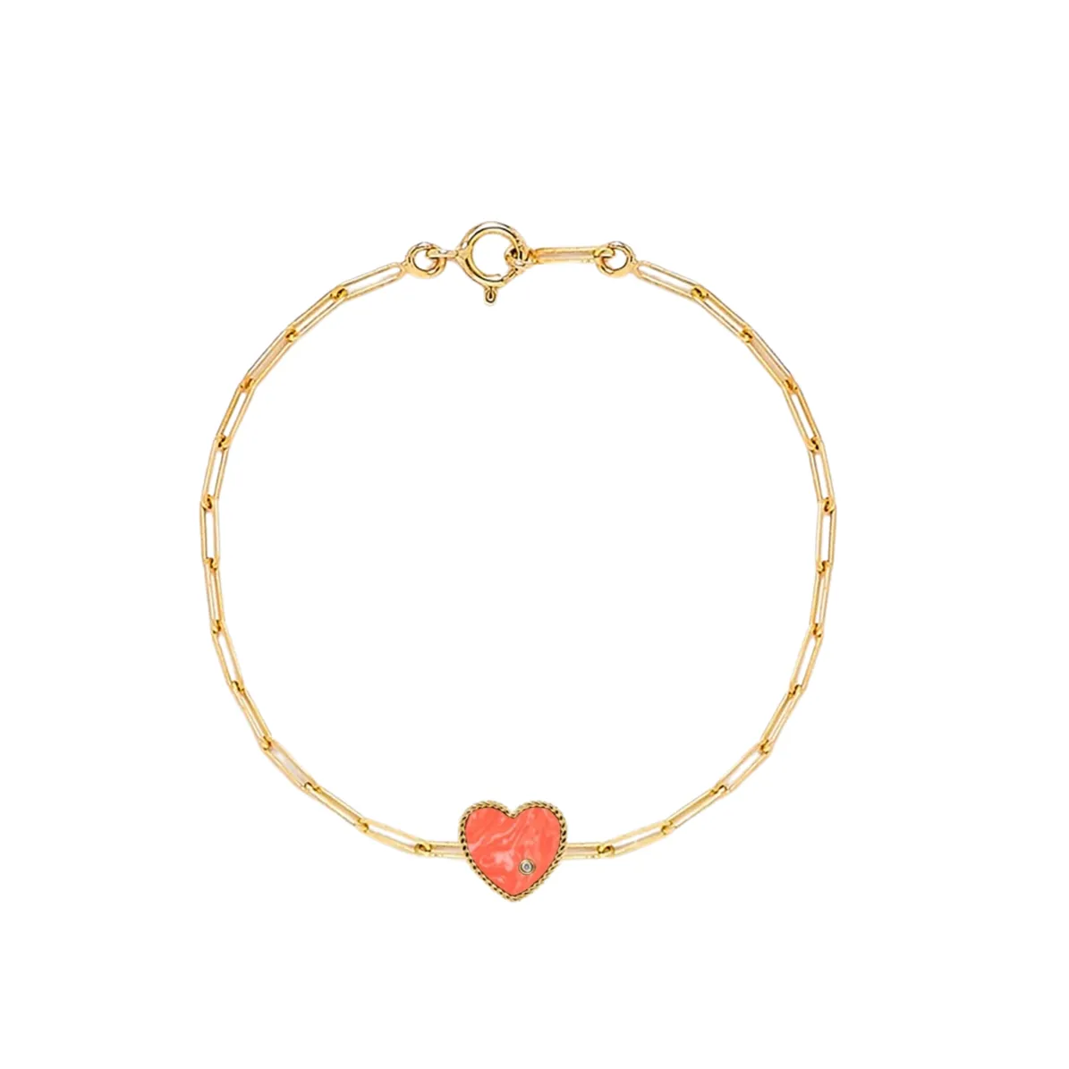 Diamond Bezel Precious Heart Chain Bracelet