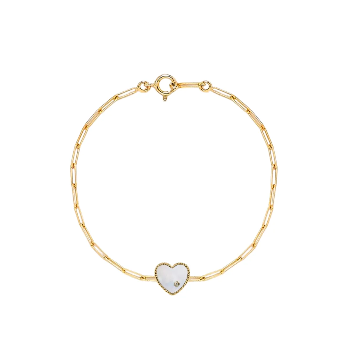 Diamond Bezel Precious Heart Chain Bracelet