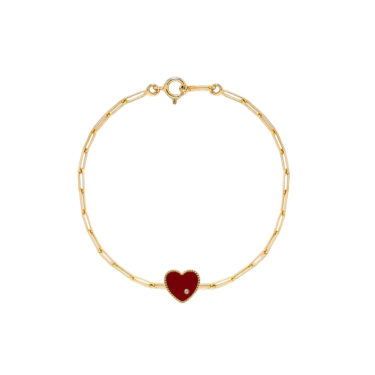 Diamond Bezel Precious Heart Chain Bracelet