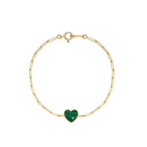 Diamond Bezel Precious Heart Chain Bracelet