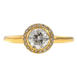 Diamond Frame Engagement Ring-Heirloom by Doyle & Doyle, Old Euro 0.80ct