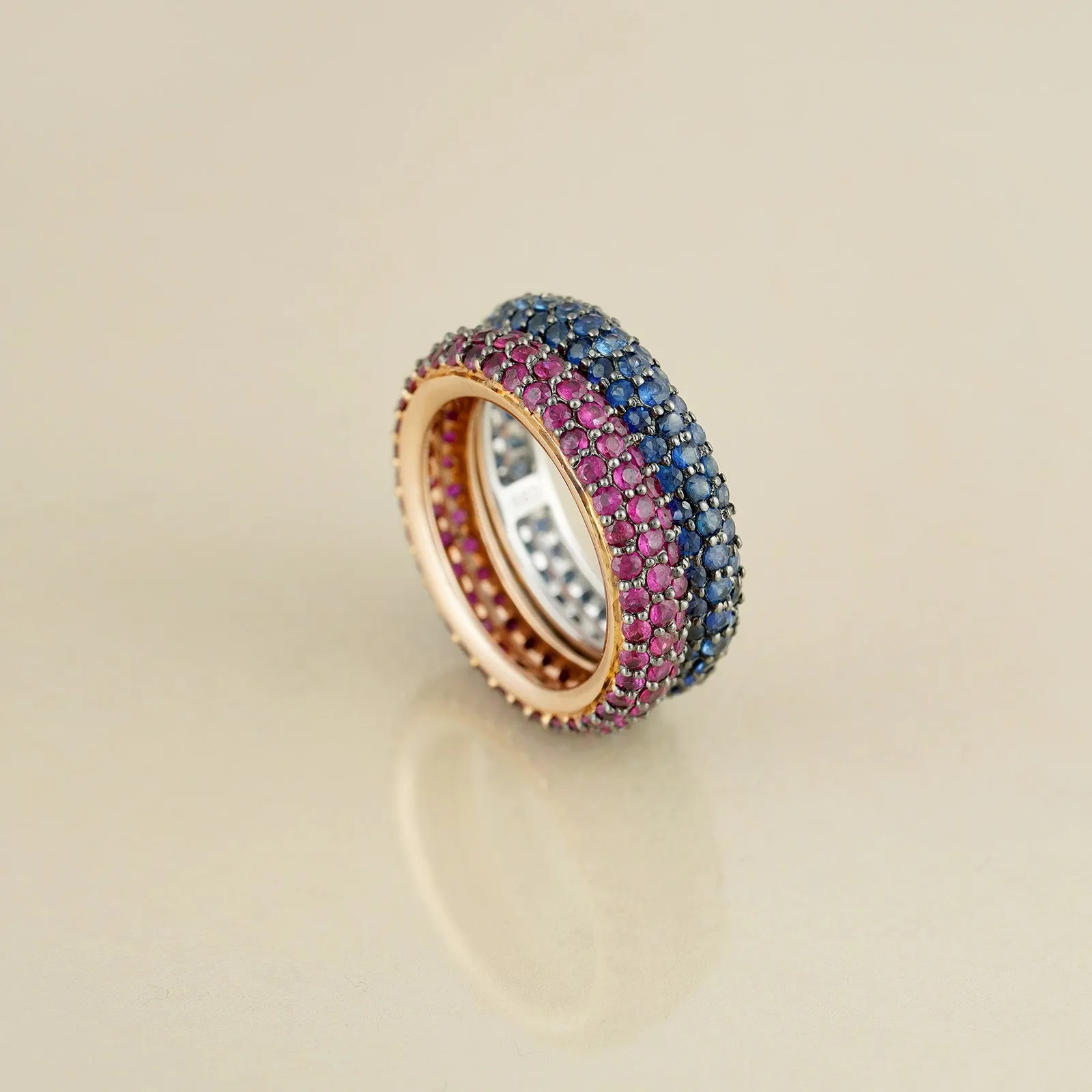 Ella Ruby & Blue Sapphire Ring Set