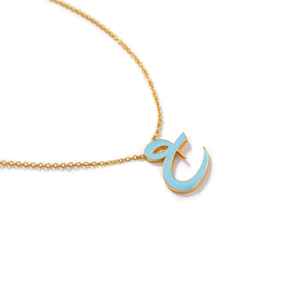 Enamel Letter " ع " Necklace