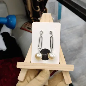 Jewelestia Elegance Link Pearl Drop Earrings