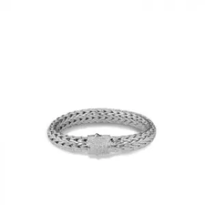 JOHN HARDY SILVER CLASSIC CHAIN WOMEN'S DIAMOND WOVEN BRACELET