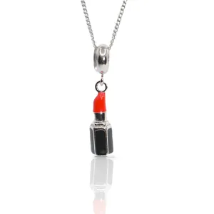 Lipstick Charm Pendant - 925 Silver Jewelry