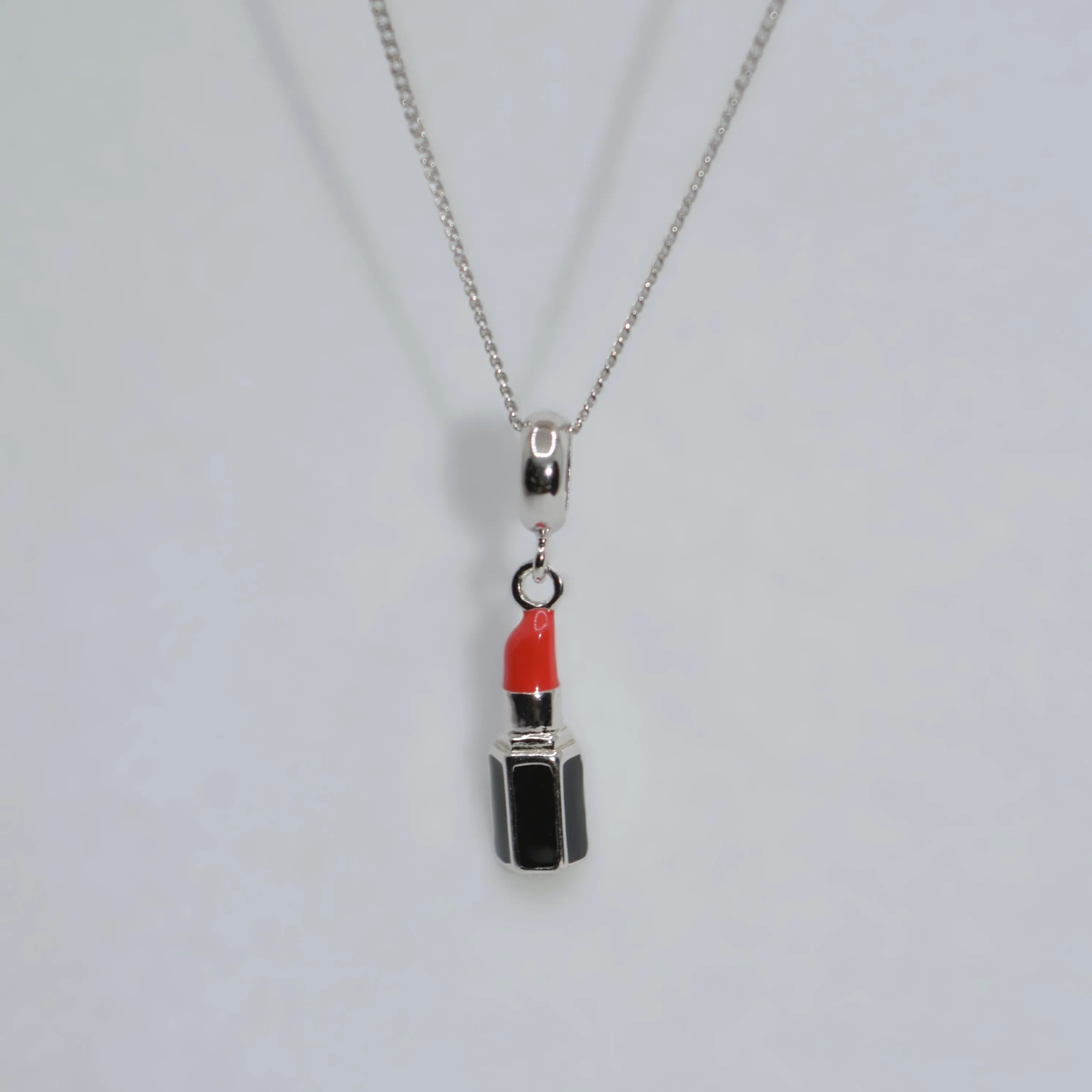 Lipstick Charm Pendant - 925 Silver Jewelry