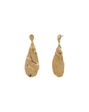 Long Wavy Teardrop Studs