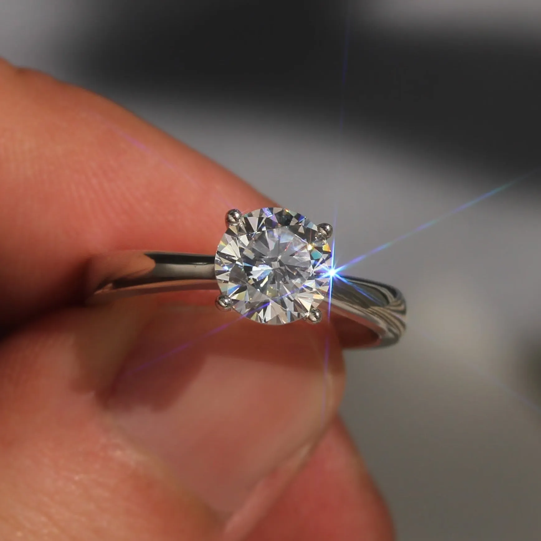 Lustrous Tapered Solitaire Ring. 1.2 CT