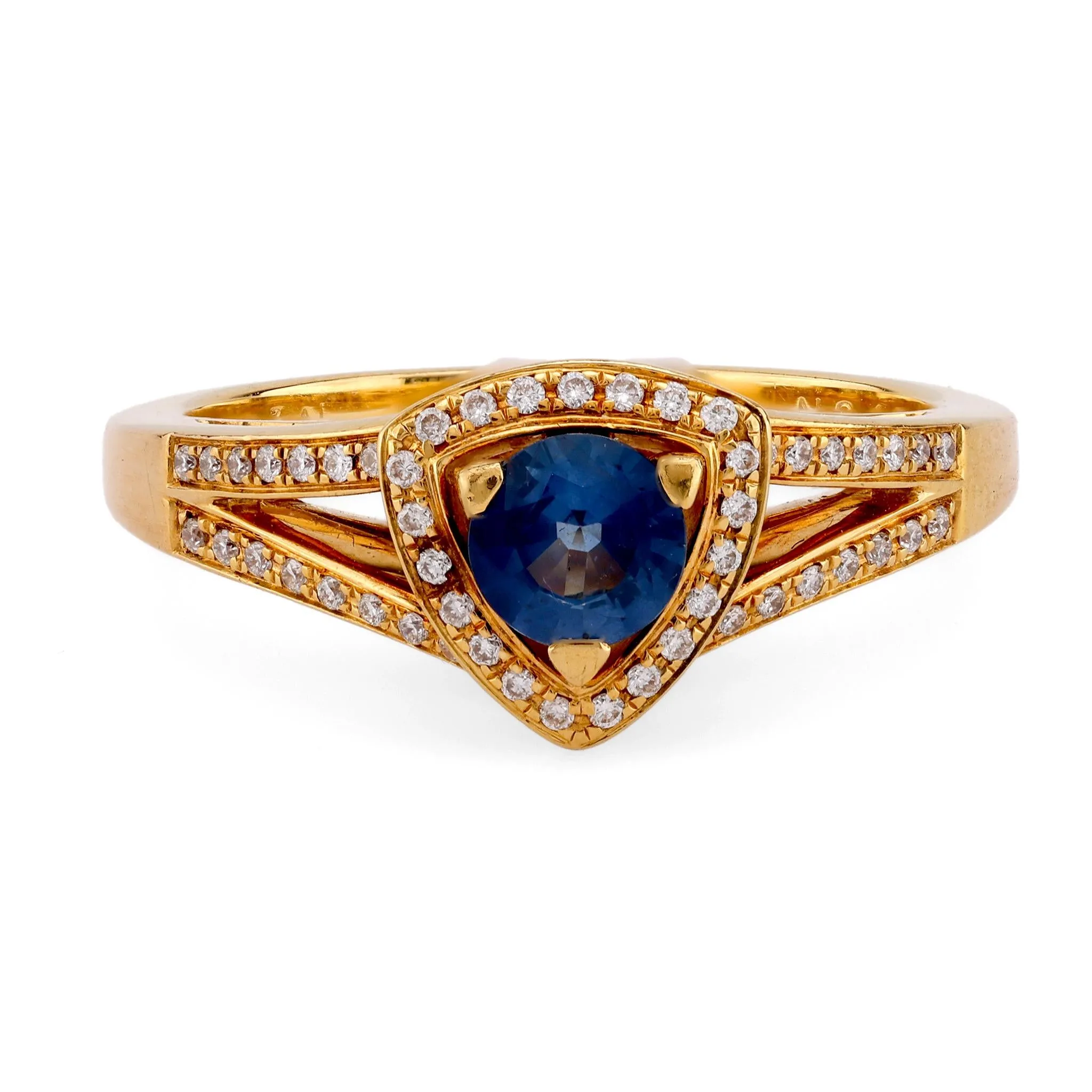 Mauboussin Sapphire Diamond 18K Yellow Gold Dream and Love Ring