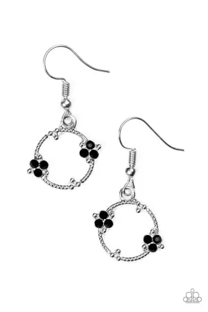 Paparazzi Earring ~ Double The Bubble - Black