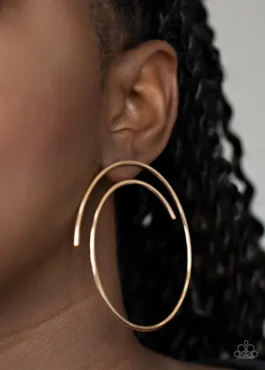 Paparazzi Earring ~ Vogue Vortex - Gold