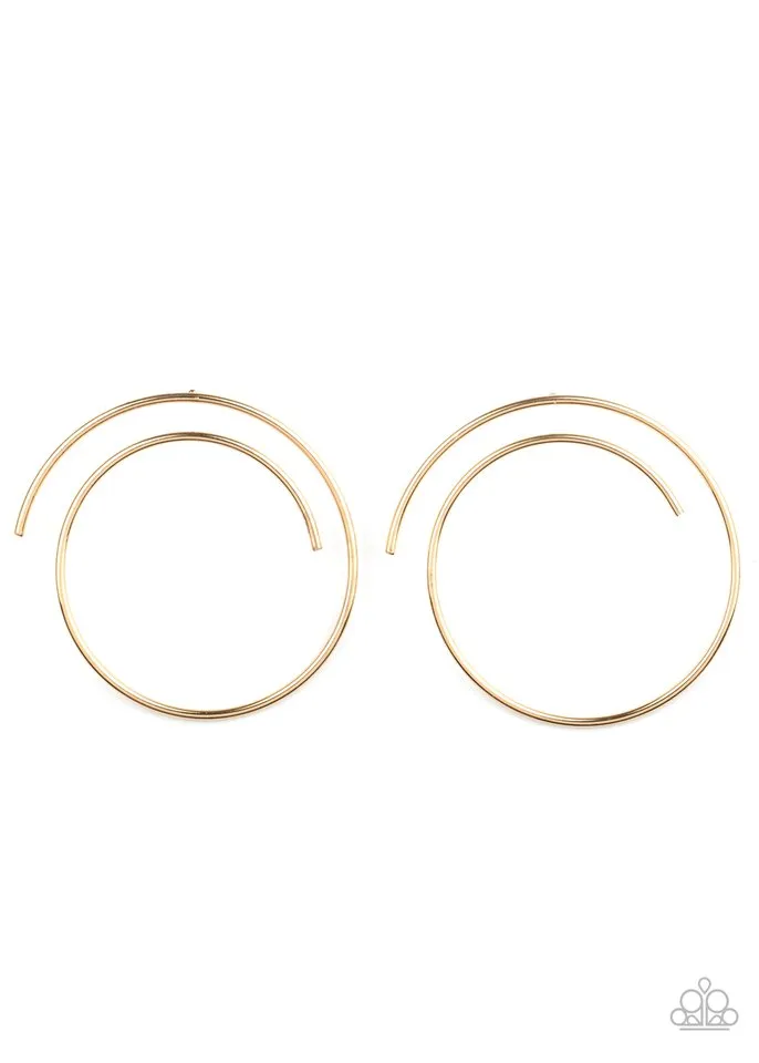 Paparazzi Earring ~ Vogue Vortex - Gold