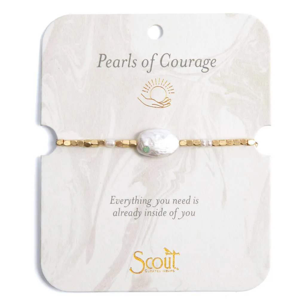 Pearl Affirmation Bracelet - Courage / Gold