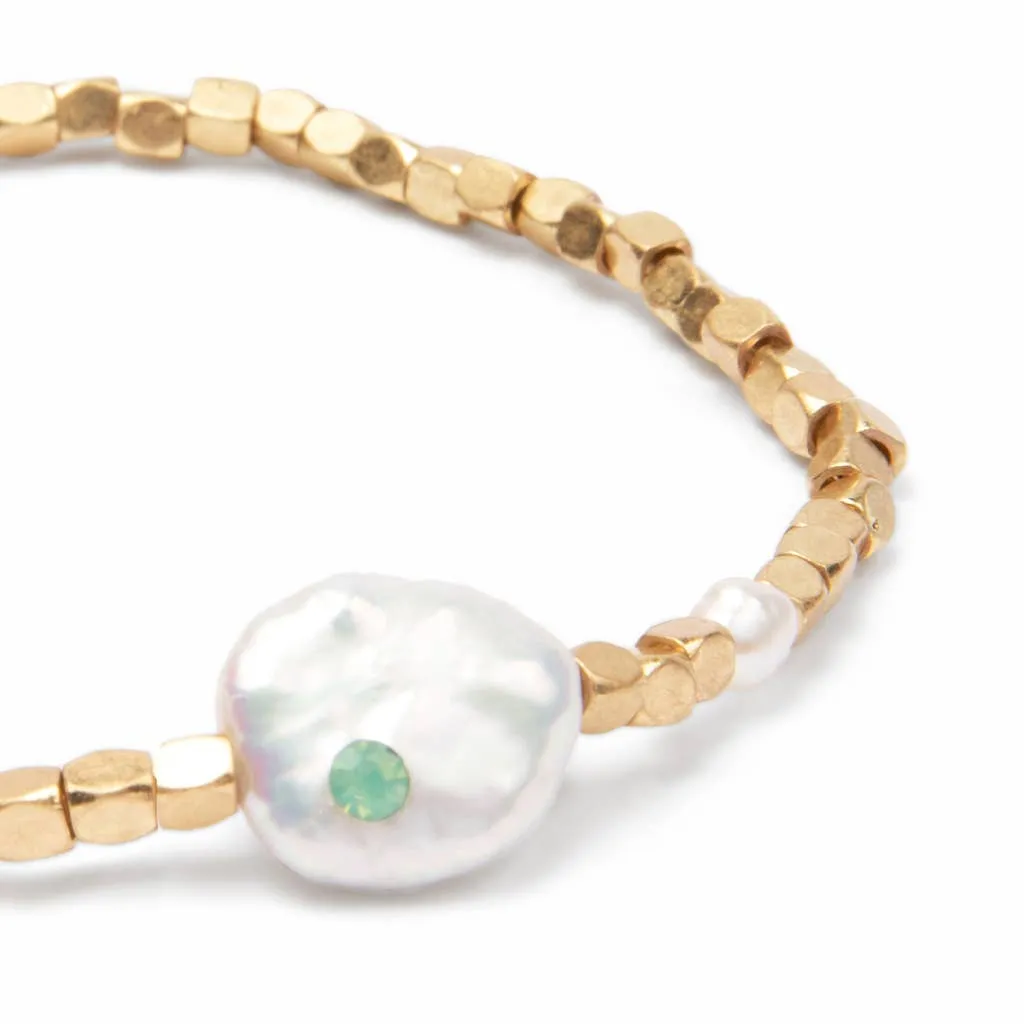 Pearl Affirmation Bracelet - Courage / Gold