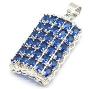 Petite Sterling Silver Created Tanzanite Pendant Necklace 18"