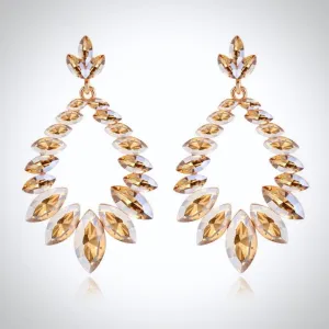 "Olive" - Crystal Bridal Earrings - Available in Silver and Gold