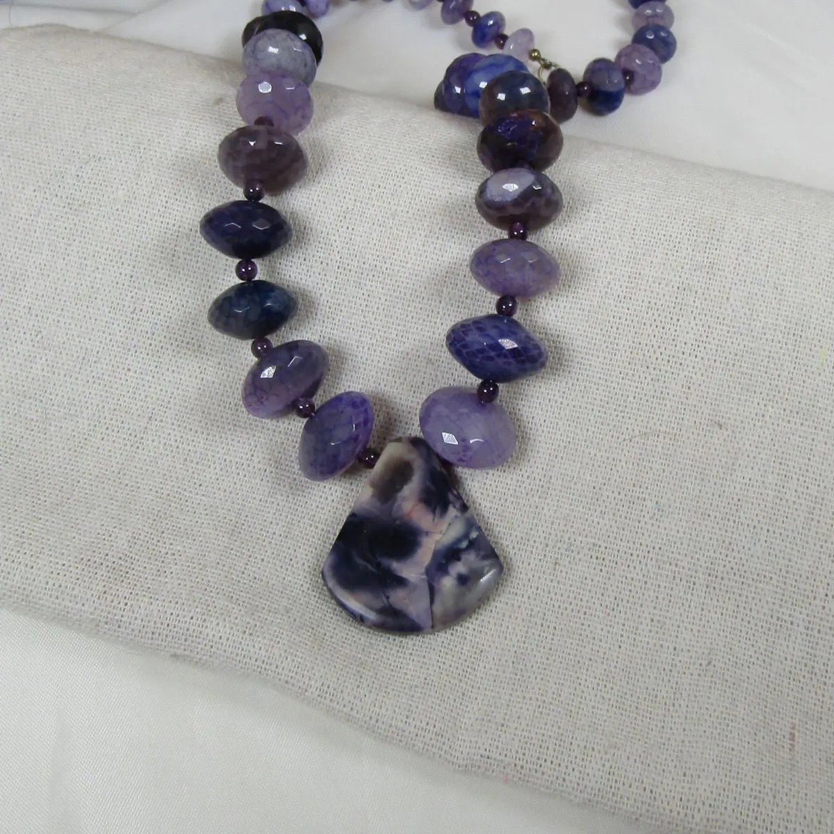 Rare Purple Opalite and Purple Agate Necklace & Earrings Set