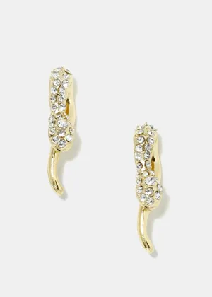 Rhinestone Studded Snake Head Earrings