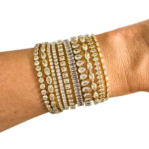 Semi Precious Pave Gold Filled Adjustable Bracelets