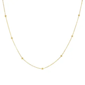 Soleil Collection Beaded Chain Necklace | 9K Solid Yellow Gold