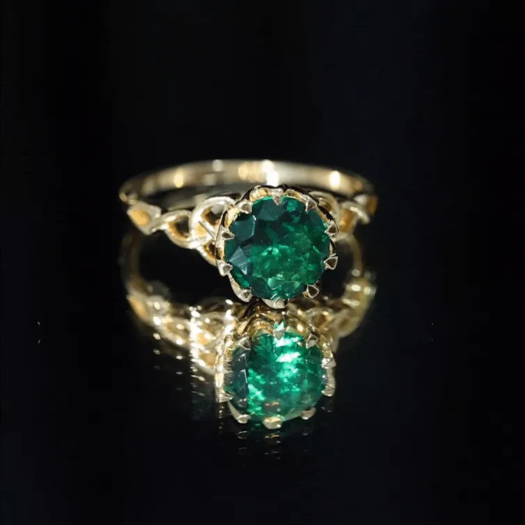 Solitaire Lab Grown Emerald Celtic Knot Promise Ring