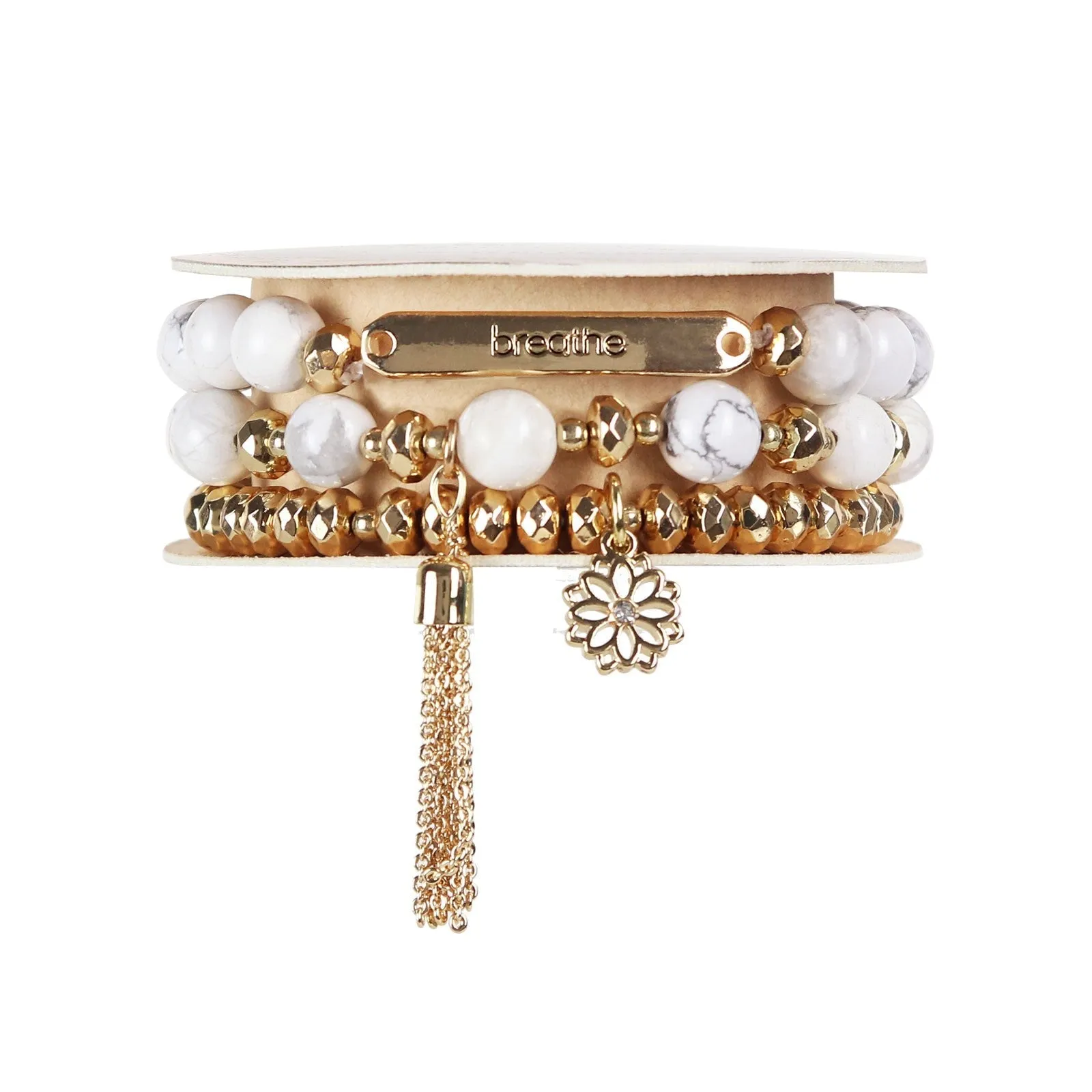 Soul Stacks White Howlite Bracelet - Breathe