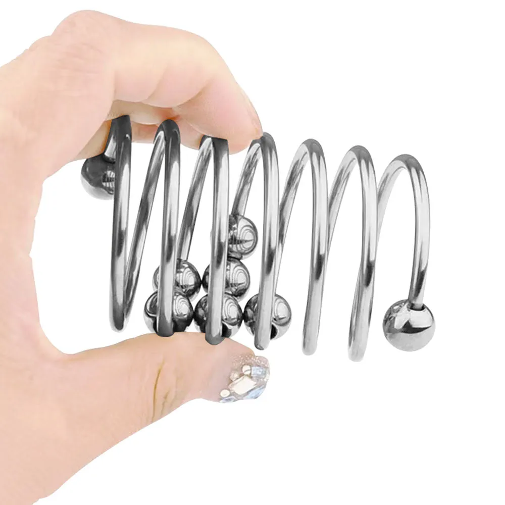 Stainless Steel Cock Rings - Metal Beads Penis Massage Delay Ejaculation Sex Toys for Men