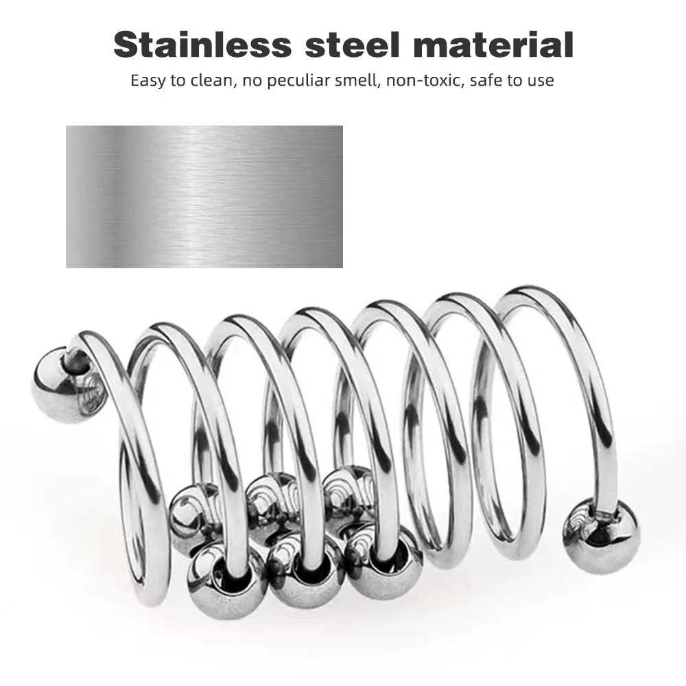 Stainless Steel Cock Rings - Metal Beads Penis Massage Delay Ejaculation Sex Toys for Men